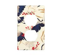 XBKGOHA Flying Birds Crane Heron Picture Double Socket Wall Panel Decorative for Residential and Commercial Areas 4.5x2.76in