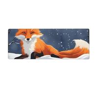 XBKGOHA Fox Snow Picture Extra Large Mouse Pad Strong Adhesion, Durable, Precise Locking Edge 12x31.5in