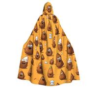 XBKGOHA Funny Poop Printed Halloween Adult Hooded Cape Cloak No Zipper, Comfortable For Costume Parties