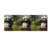 XBKGOHA Giant Panda In The Jungle Picture Extra Large Mouse Pad Strong Adhesion, Durable, Precise Locking Edge 12x31.5in