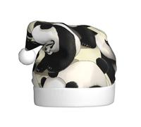 XBKGOHA Giant pandas taking a walk Printing Christmas Hat for Adult quality accessory soft, lightweight, and fluffy