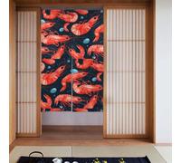 XBKGOHA glutton shrimps Printing Curtain 2 Pcs Spliced 34x56in Good Drape, Smooth and Not Easily Wrinkled, Fabric curtains, room dividers