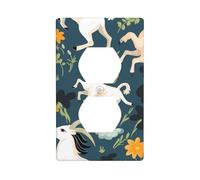 XBKGOHA Goat Frolic Picture Double Socket Wall Panel Decorative for Residential and Commercial Areas 4.5x2.76in