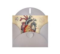 XBKGOHA Gray Greeting Card human anatomy heart chart Printed for Festive Birthday Party Invitation