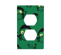 XBKGOHA Green Clever Monkey Picture Double Socket Wall Panel Decorative for Residential and Commercial Areas 4.5x2.76in