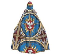 XBKGOHA Holy Spirit Christia Printed Halloween Adult Hooded Cape Cloak No Zipper, Comfortable For Costume Parties