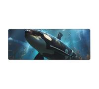 XBKGOHA Huge Killer Whales Picture Extra Large Mouse Pad Strong Adhesion, Durable, Precise Locking Edge 12x31.5in