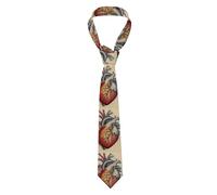 XBKGOHA human anatomy heart chart Printed Men's tie classic style suit cravat suitable for holidays and work