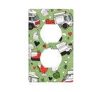 XBKGOHA i Love Garbage Trucks Picture Double Socket Wall Panel Decorative for Residential and Commercial Areas 4.5x2.76in