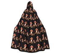 XBKGOHA Little Ant Under Mushrooms Printed Halloween Adult Hooded Cape Cloak No Zipper, Comfortable For Costume Parties