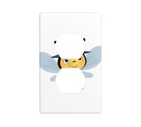 XBKGOHA Little bee Wearing a hat Picture Double Socket Wall Panel Decorative for Residential and Commercial Areas 4.5x2.76in
