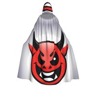 XBKGOHA Little Devil Smiley Face Printed Halloween Adult Hooded Cape Cloak No Zipper, Comfortable For Costume Parties
