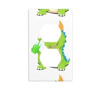 XBKGOHA Little Dinosaur Drinking a Drink Picture Double Socket Wall Panel Decorative for Residential and Commercial Areas 4.5x2.76in