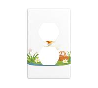 XBKGOHA Little Duck Going on a Spring Outing Picture Double Socket Wall Panel Decorative for Residential and Commercial Areas 4.5x2.76in