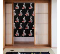 XBKGOHA Little gray rabbit eats watermelon Printing Curtain 2 Pcs Spliced 34x56in Good Drape, Smooth and Not Easily Wrinkled, Fabric curtains, room dividers