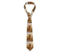 XBKGOHA Little mouse in the wheat field Printed Men's tie classic style suit cravat suitable for holidays and work