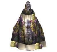 XBKGOHA Little Sheep In The Vineyard Printed Halloween Adult Hooded Cape Cloak No Zipper, Comfortable For Costume Parties