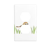 XBKGOHA Little Sparrow in The Rice Field Picture Double Socket Wall Panel Decorative for Residential and Commercial Areas 4.5x2.76in