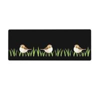XBKGOHA Little Sparrow In The Rice Field Picture Extra Large Mouse Pad Strong Adhesion, Durable, Precise Locking Edge 12x31.5in