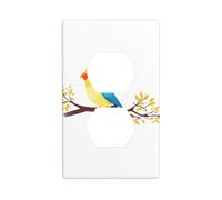 XBKGOHA Little Sparrow on a Branch Picture Double Socket Wall Panel Decorative for Residential and Commercial Areas 4.5x2.76in