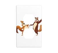 XBKGOHA Little Squirrel and Monkey Dancing Picture Double Socket Wall Panel Decorative for Residential and Commercial Areas 4.5x2.76in