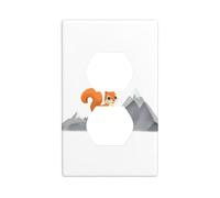XBKGOHA Little Squirrel Climbing a Mountain Picture Double Socket Wall Panel Decorative for Residential and Commercial Areas 4.5x2.76in