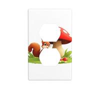 XBKGOHA Little Squirrel Picking a Giant Mushroom Picture Double Socket Wall Panel Decorative for Residential and Commercial Areas 4.5x2.76in