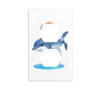 XBKGOHA Little Squirrel Riding a Dolphin Picture Double Socket Wall Panel Decorative for Residential and Commercial Areas 4.5x2.76in