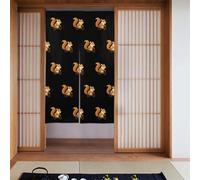 XBKGOHA Little squirrel running on the wheel Printing Curtain 2 Pcs Spliced 34x56in Good Drape, Smooth and Not Easily Wrinkled, Fabric curtains, room dividers