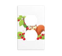 XBKGOHA Little Squirrel Under The Cherry Tree Picture Double Socket Wall Panel Decorative for Residential and Commercial Areas 4.5x2.76in