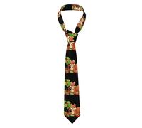 XBKGOHA Little squirrel under the cherry tree Printed Men's tie classic style suit cravat suitable for holidays and work