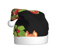 XBKGOHA Little squirrel under the cherry tree Printing Christmas Hat for Adult quality accessory soft, lightweight, and fluffy