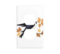 XBKGOHA Little Swallow with Dead Leaves Picture Double Socket Wall Panel Decorative for Residential and Commercial Areas 4.5x2.76in