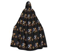 XBKGOHA Little Swallow With Dead Leaves Printed Halloween Adult Hooded Cape Cloak No Zipper, Comfortable For Costume Parties