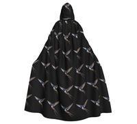 XBKGOHA Little Swallows Flying With Wings Spread Printed Halloween Adult Hooded Cape Cloak No Zipper, Comfortable For Costume Parties
