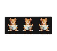 XBKGOHA Little Tiger Is Reading Seriously Picture Extra Large Mouse Pad Strong Adhesion, Durable, Precise Locking Edge 12x31.5in