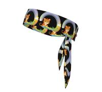 XBKGOHA Little tiger sitting on a rainbow Pattern Sports headscarf, sweat absorbing and breathable, motion headband, double-sided kerchief