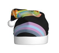 XBKGOHA Little tiger sitting on a rainbow Printing Christmas Hat for Adult quality accessory soft, lightweight, and fluffy