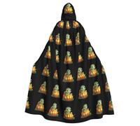 XBKGOHA Little Turtle In The Pumpkin Lantern Printed Halloween Adult Hooded Cape Cloak No Zipper, Comfortable For Costume Parties