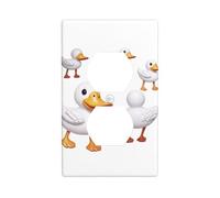 XBKGOHA Little White Duck Ornaments Picture Double Socket Wall Panel Decorative for Residential and Commercial Areas 4.5x2.76in