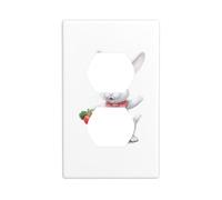 XBKGOHA Little White Rabbit Pulling Radish Picture Double Socket Wall Panel Decorative for Residential and Commercial Areas 4.5x2.76in