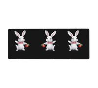 XBKGOHA Little White Rabbit Pulling Radish Picture Extra Large Mouse Pad Strong Adhesion, Durable, Precise Locking Edge 12x31.5in