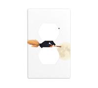 XBKGOHA Little Witch Riding a Broom in The Sky Picture Double Socket Wall Panel Decorative for Residential and Commercial Areas 4.5x2.76in