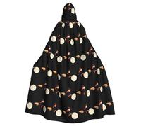 XBKGOHA Little Witch Riding A Broom In The Sky Printed Halloween Adult Hooded Cape Cloak No Zipper, Comfortable For Costume Parties