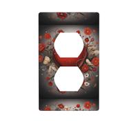 XBKGOHA Love Blossoms Picture Double Socket Wall Panel Decorative for Residential and Commercial Areas 4.5x2.76in