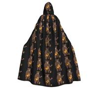 XBKGOHA Love Music Big Bear Little Bear Printed Halloween Adult Hooded Cape Cloak No Zipper, Comfortable For Costume Parties