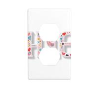 XBKGOHA Love Printed Letters Picture Double Socket Wall Panel Decorative for Residential and Commercial Areas 4.5x2.76in