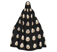 XBKGOHA Lovely Lamb Pudding Printed Halloween Adult Hooded Cape Cloak No Zipper, Comfortable For Costume Parties