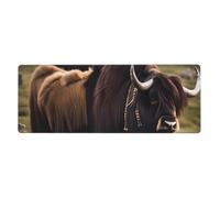 XBKGOHA Mighty Highland Yak Picture Extra Large Mouse Pad Strong Adhesion, Durable, Precise Locking Edge 12x31.5in