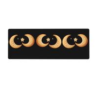 XBKGOHA Moon Cookies Say Goodnight Picture Extra Large Mouse Pad Strong Adhesion, Durable, Precise Locking Edge 12x31.5in